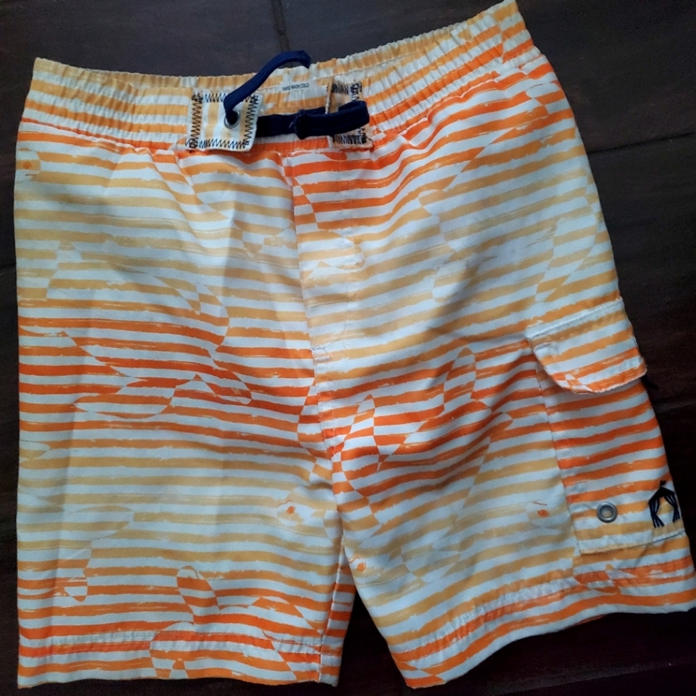 Cabana life swimming trunks size 6 orange , yellow and white